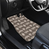 Hippopotamus Pattern Print Design 04 Front Car Mats