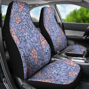 Yorkshire Terrier Pattern Print Design 02 Universal Fit Car Seat Covers