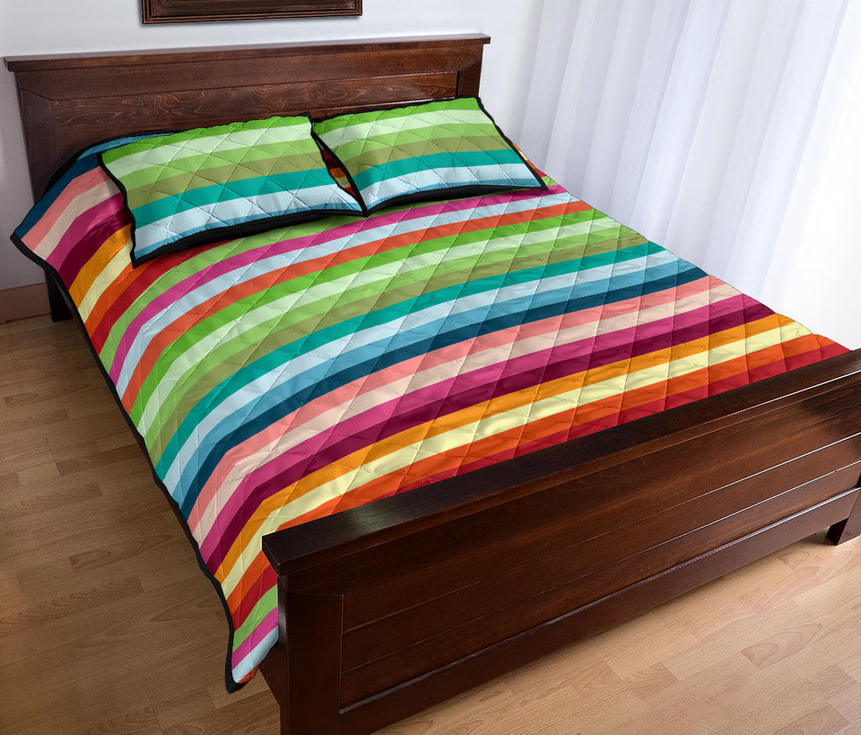 Rainbow Pattern Quilt Bed Set