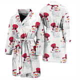 Cute Snowman Pattern Men Bathrobe