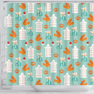 Windmill Pattern Theme Shower Curtain Fulfilled In US