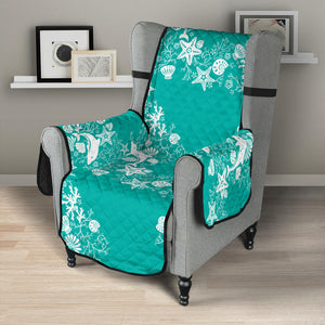 Dolphin Sea Shell Starfish Pattern Chair Cover Protector