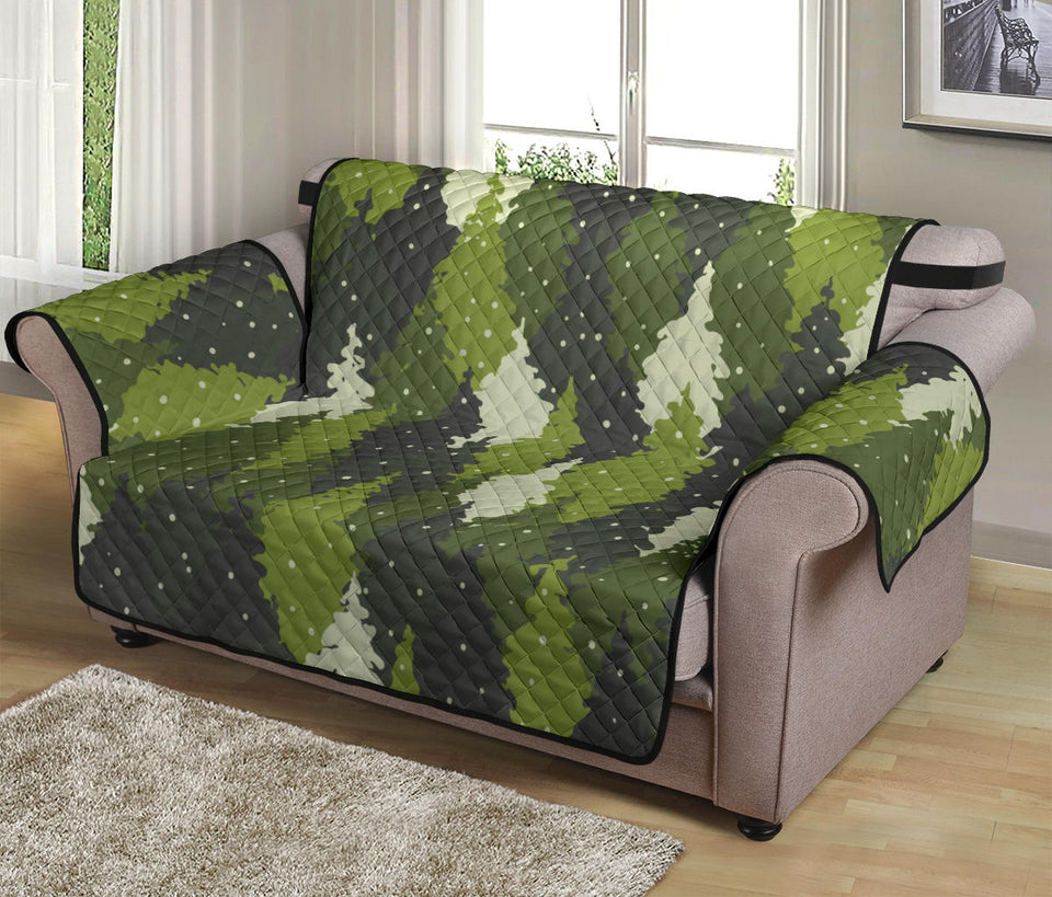 Christmas Tree Camo Pattern Loveseat Couch Cover Protector