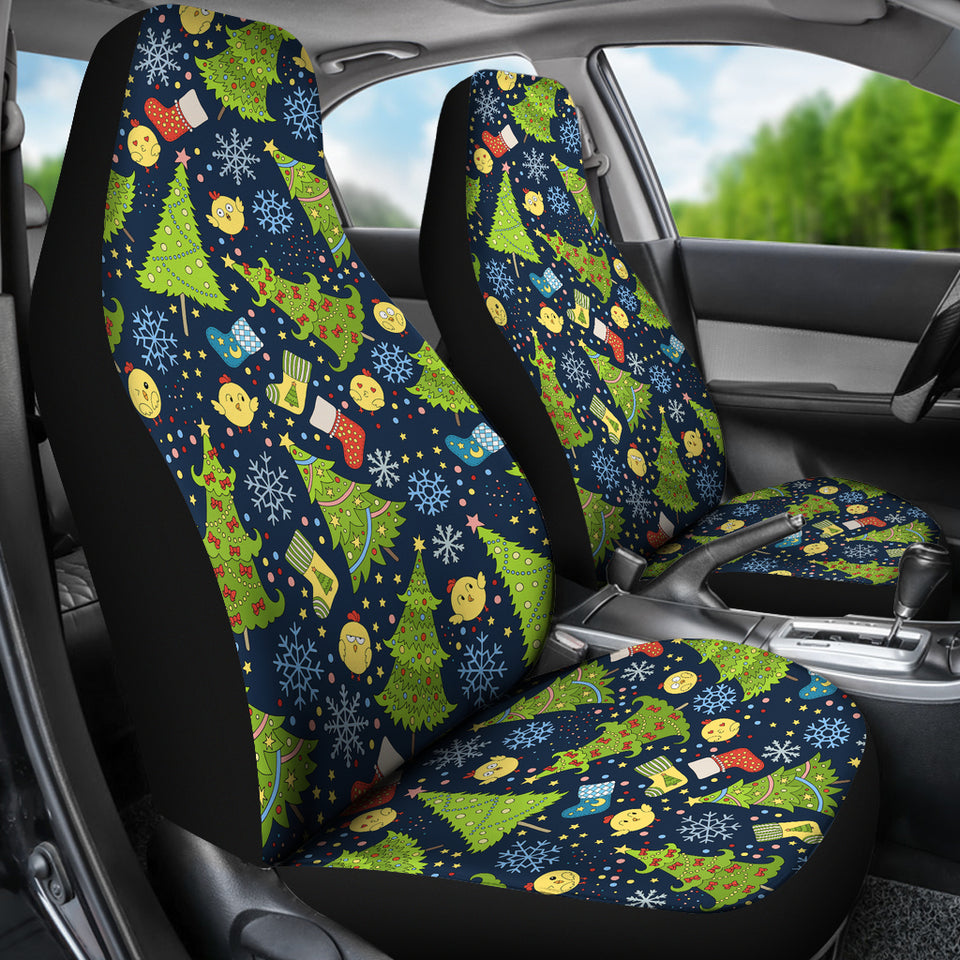 Christmas Tree Snowflake Pattern Universal Fit Car Seat Covers