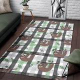 Sloth Pattern Stripe Background Area Rug