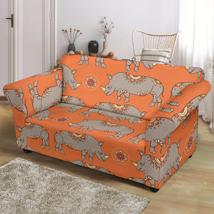 Rhino Pattern Theme Loveseat Couch Slipcover