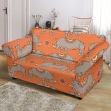 Rhino Pattern Theme Loveseat Couch Slipcover