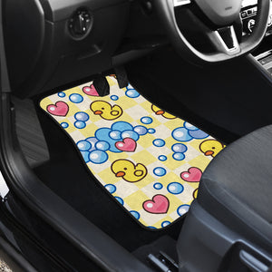 Duck Toy Pattern Print Design 01 Front and Back Car Mats