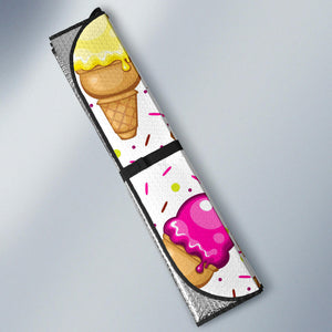 Color Ice Cream Cone Pattern Car Sun Shade
