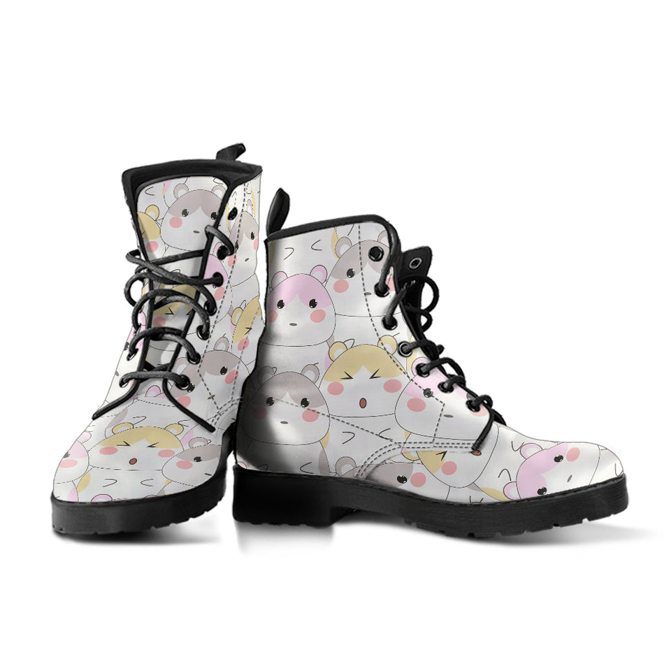 Hamster Pattern Leather Boots