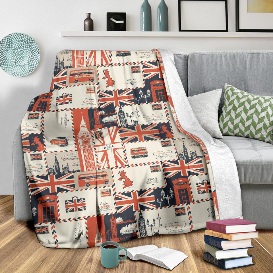 British Pattern Print Design 04 Premium Blanket