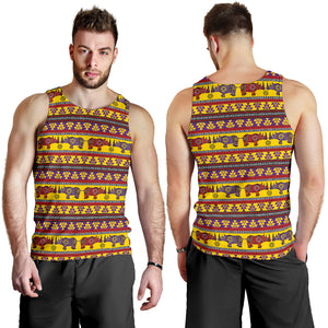 Rhino African Afro Dashiki Adinkra Kente Ethnic Motifs Men Tank Top