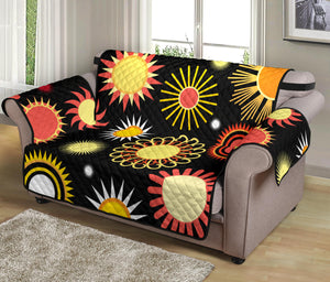 Colorful Sun Pattern Loveseat Couch Cover Protector