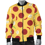 Pizza Salami Mushroom Texture Pattern Men Bomber Jacket