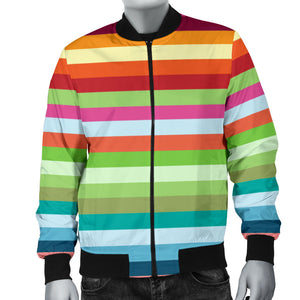 Rainbow Pattern Men Bomber Jacket