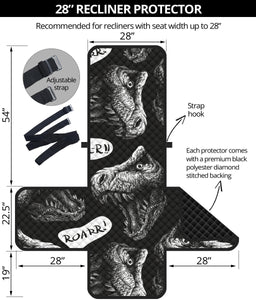 Dinosaur T-rex Head Pattern Recliner Cover Protector