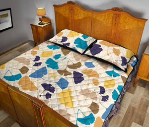 Colorful Ginkgo Leaves Pattern Quilt Bed Set