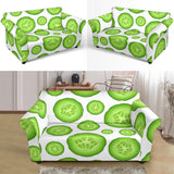 Sliced Cucumber Pattern Loveseat Couch Slipcover