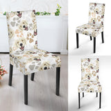 Golden Retriever Pattern Print Design 02 Dining Chair Slipcover