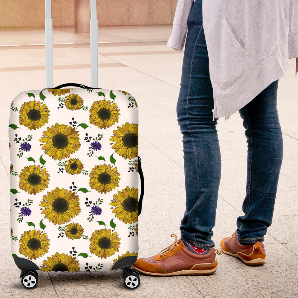 Sunflower Pattern Background Luggage Covers