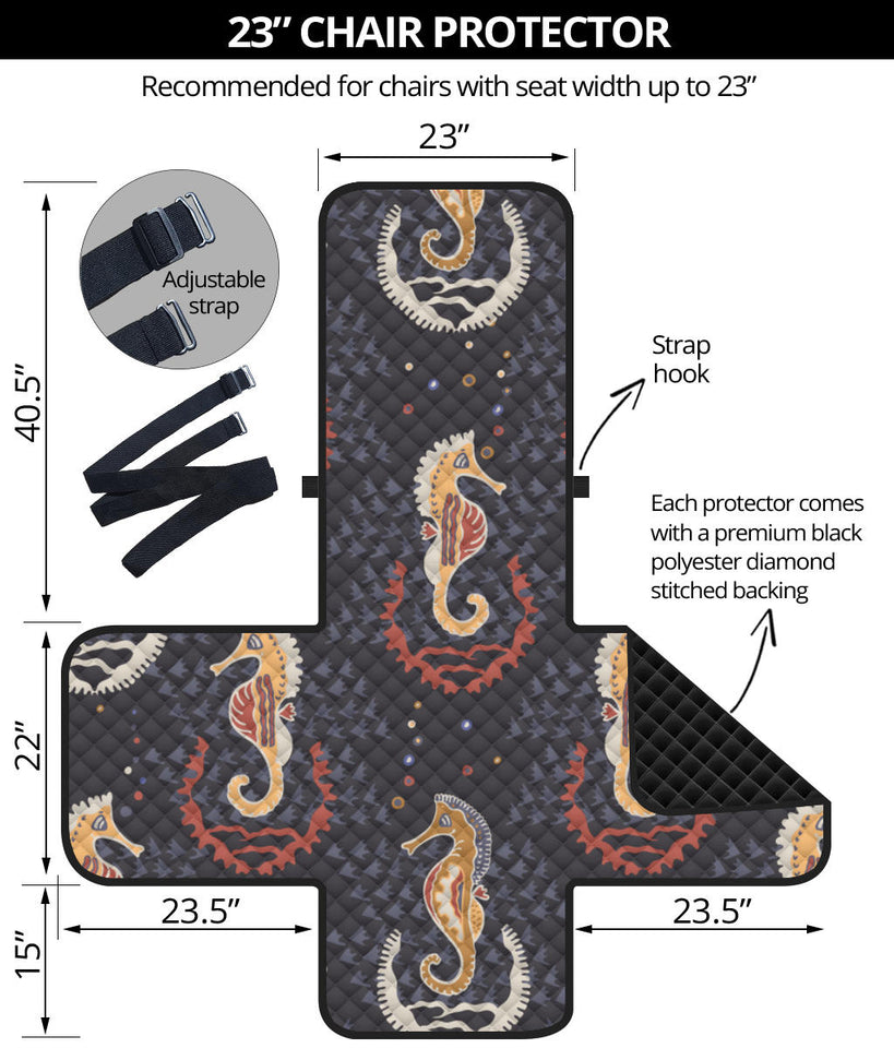 Seahorse Pattern Chair Cover Protector