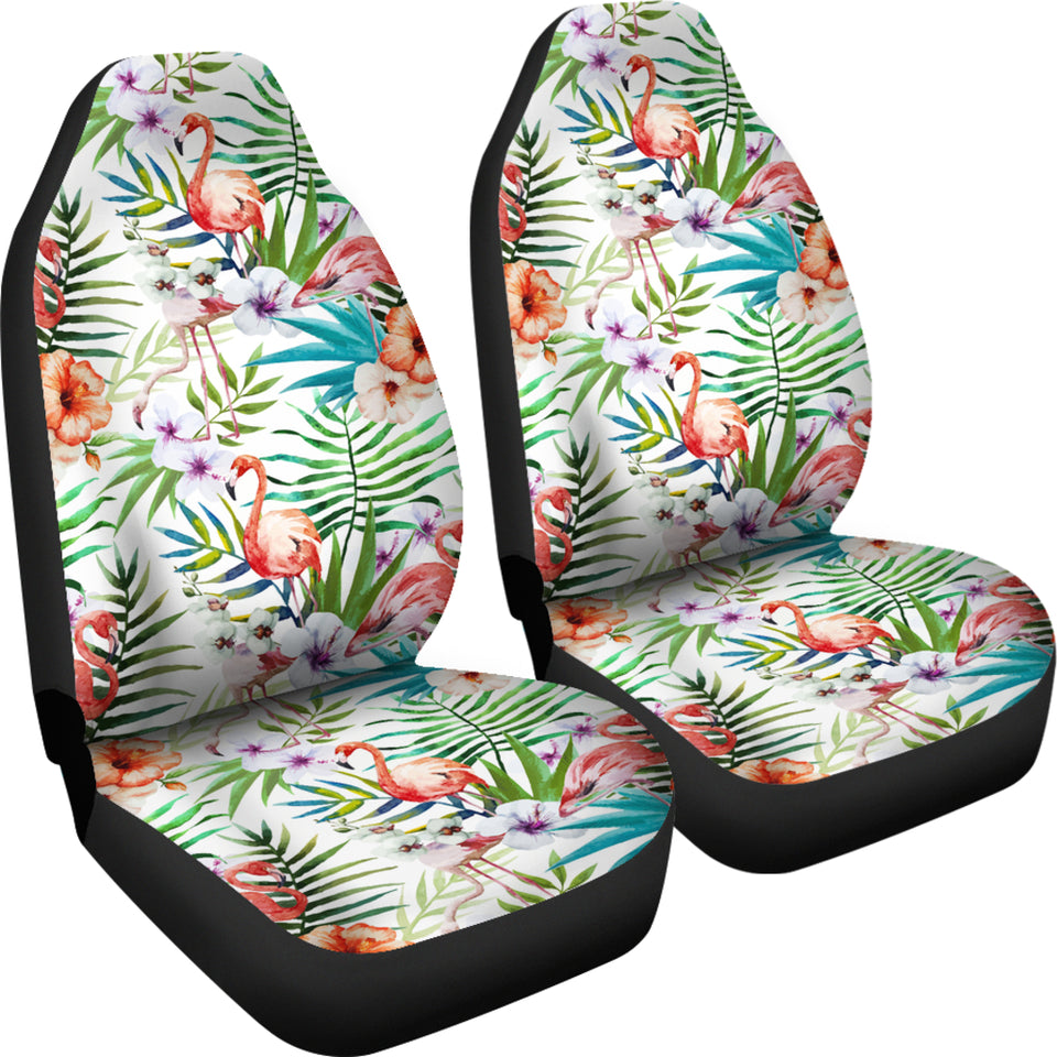 Flamingo Flower Leaves Pattern Universal Fit Car Seat Covers