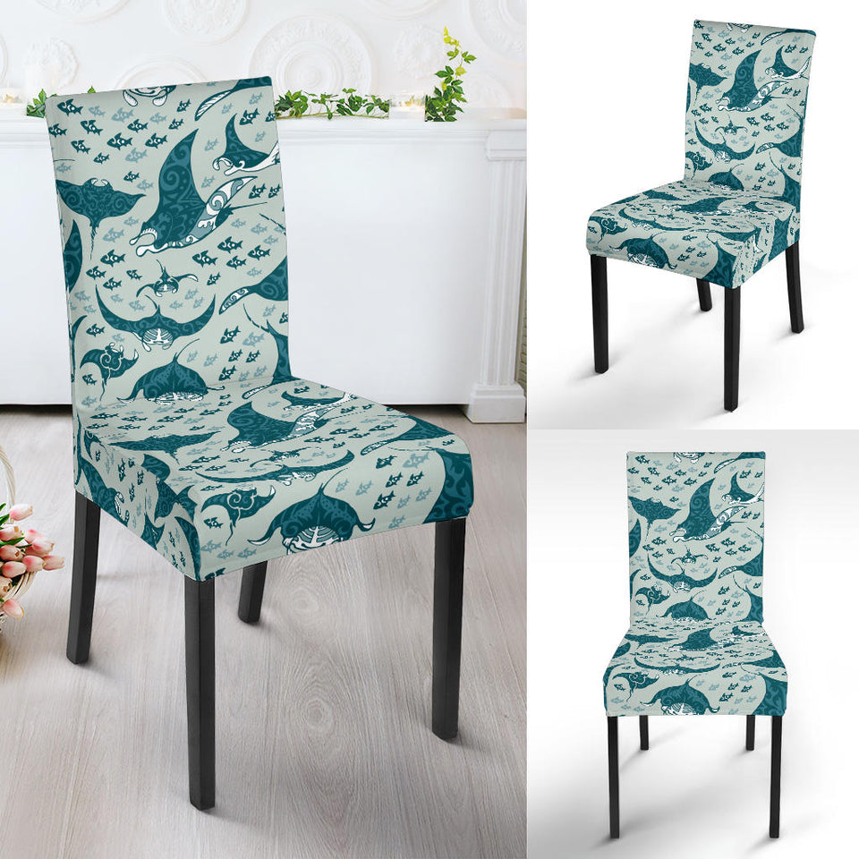 Stingray Pattern Print Design 01 Dining Chair Slipcover