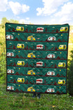 Camper Van Pattern Print Design 03 Premium Quilt
