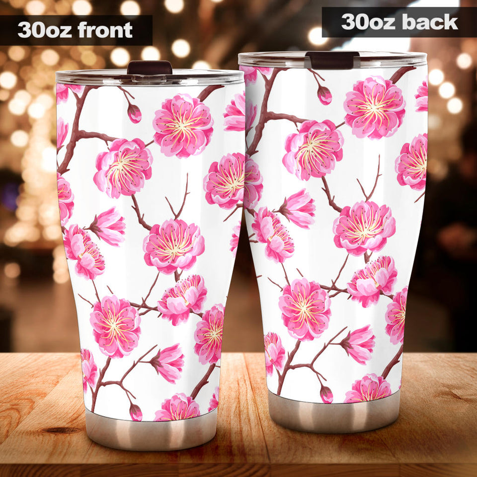 Pink Sakura Pattern Tumbler