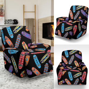 Skate Board Pattern Print Design 04 Recliner Chair Slipcover