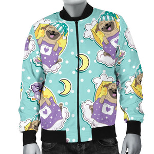 Pug Sweet Dream Pattern Men Bomber Jacket