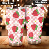 Strawberry Pattern Stripe Background Tumbler