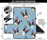 Cute Boston Terrier Pattern Loveseat Couch Cover Protector