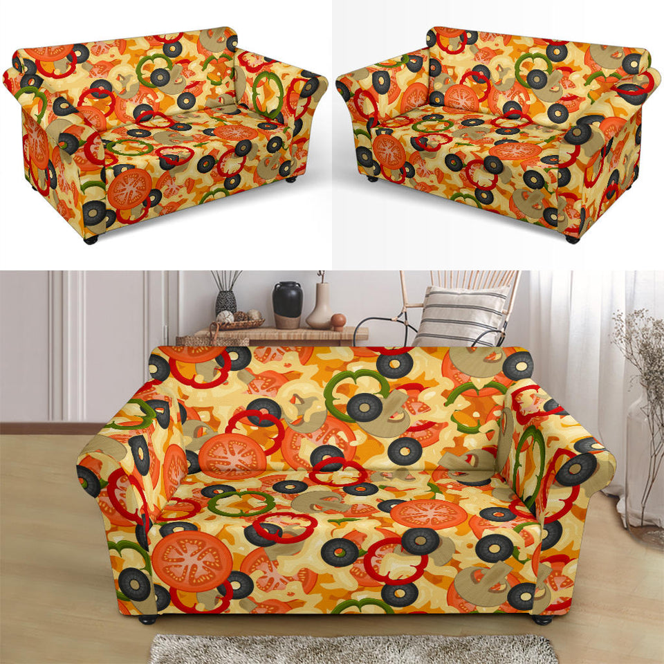 Pizza Texture Pattern Loveseat Couch Slipcover