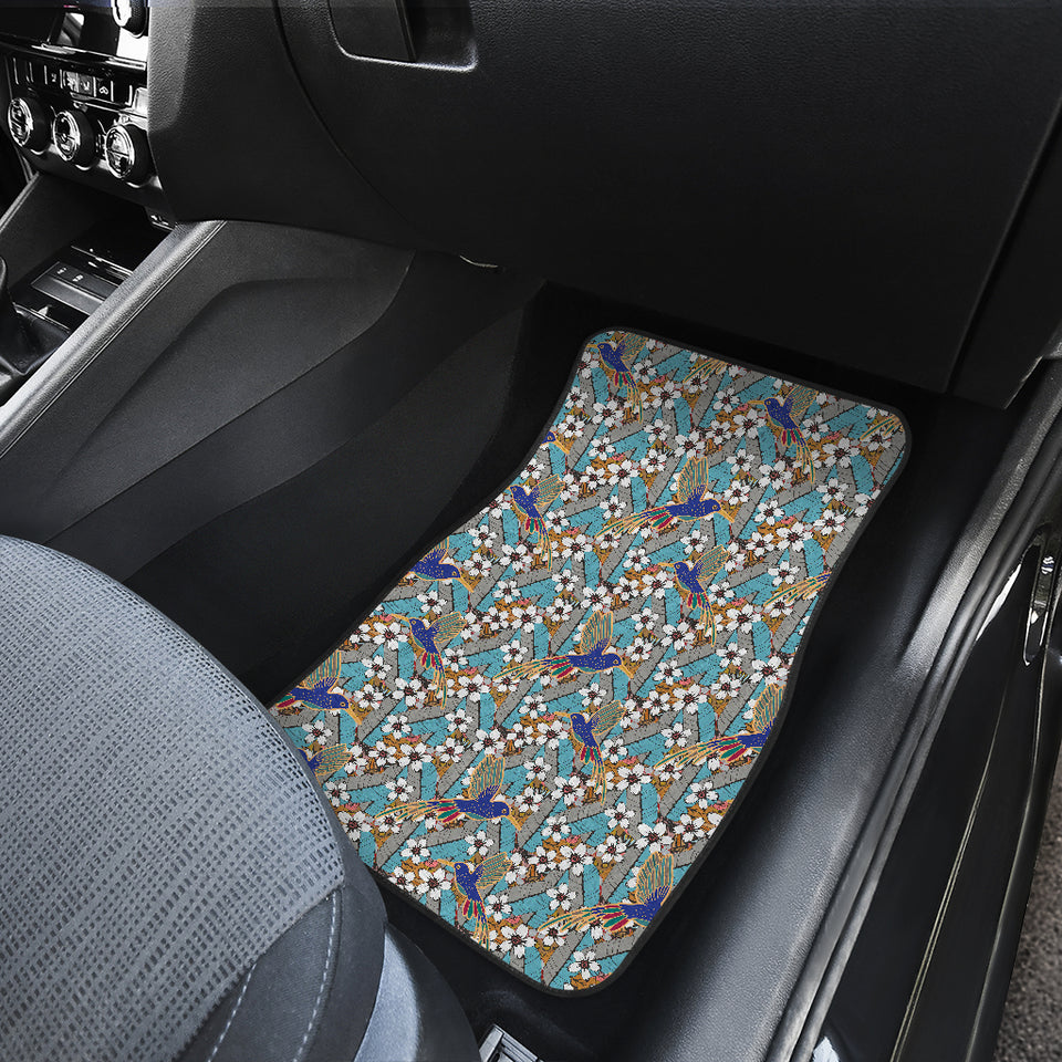 Hummingbird Pattern Print Design 02 Front Car Mats