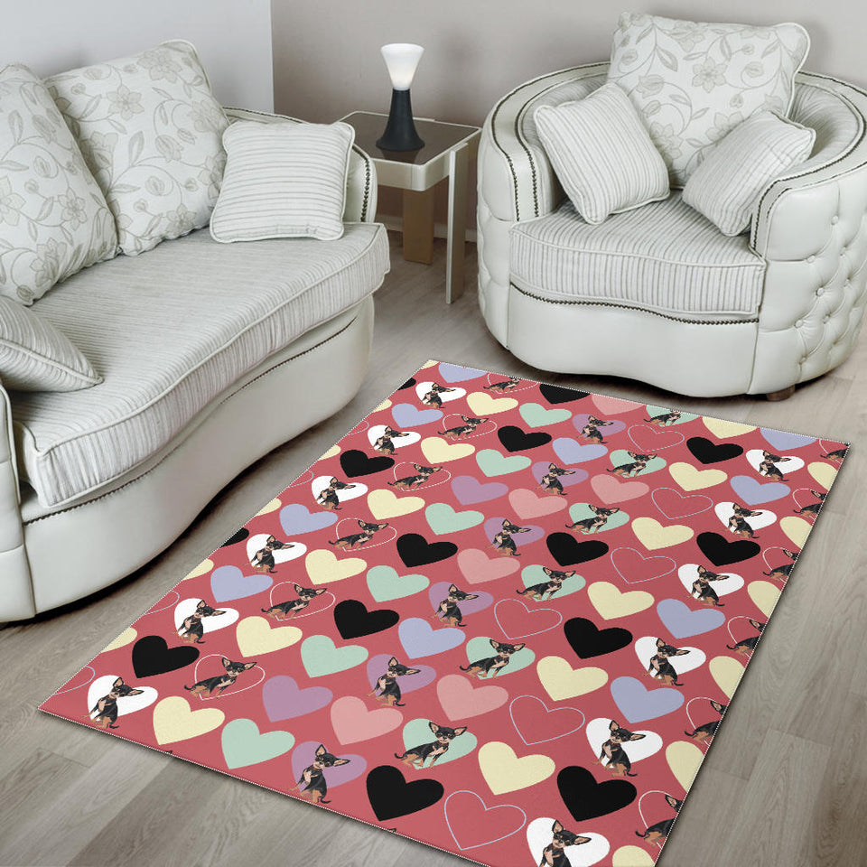 Chihuahua Heart Pink Pattern Area Rug