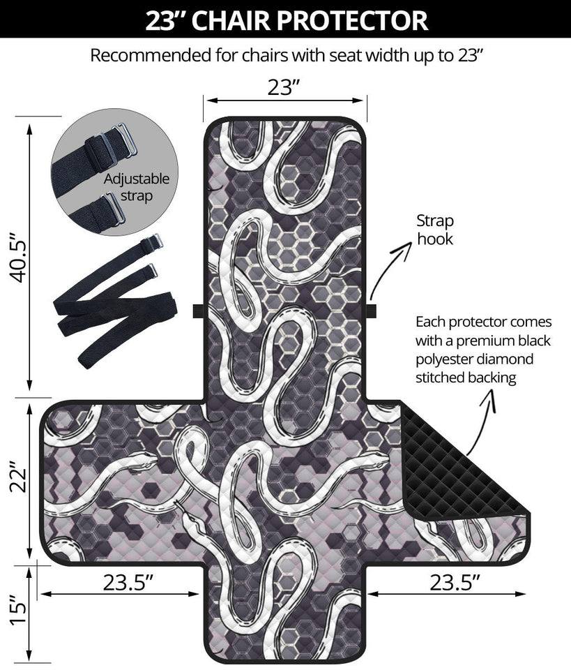 Snake Gray Pattern Chair Cover Protector