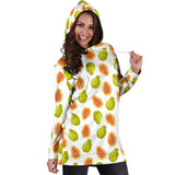 Papaya Pattern Theme Women Hoodie Dress