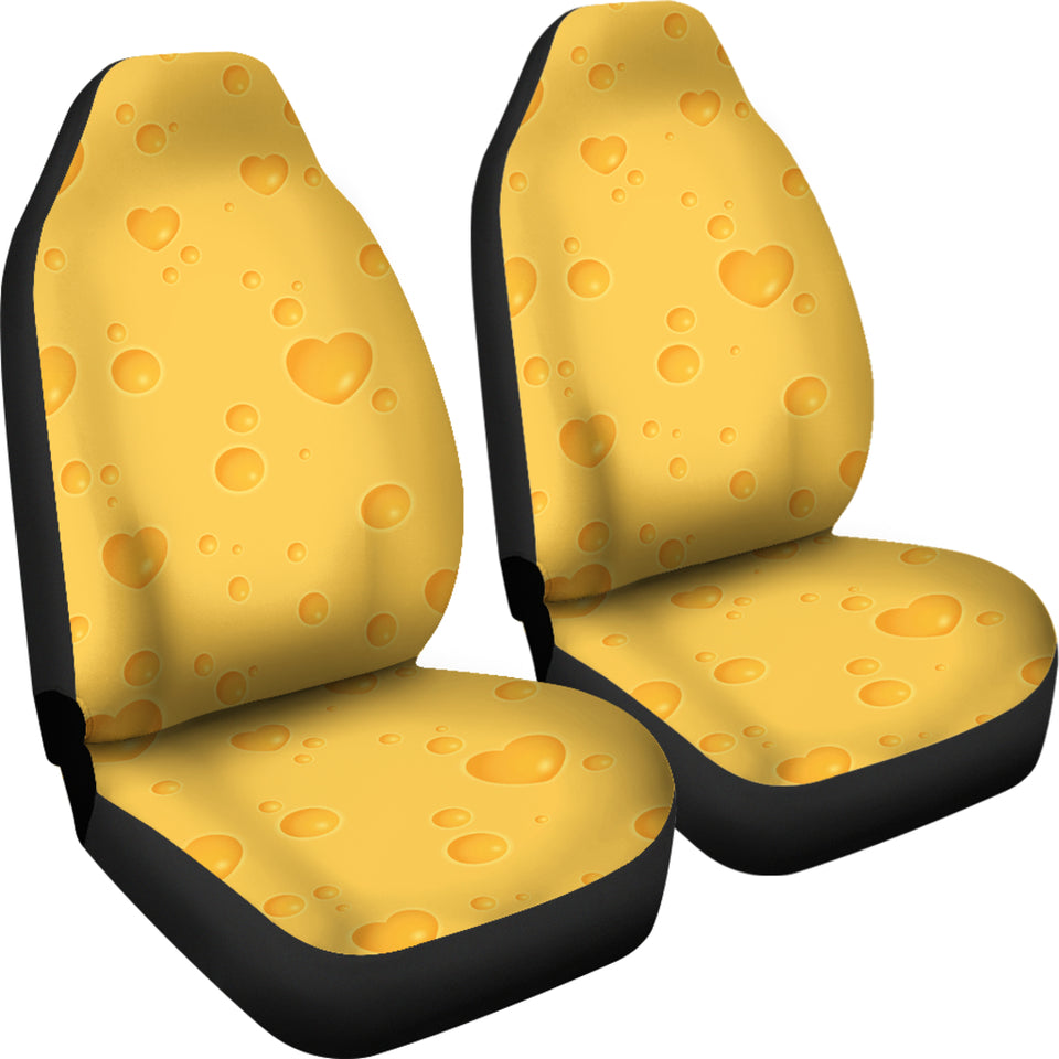 Cheese Heart Texture Pattern Universal Fit Car Seat Covers