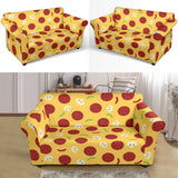 Pizza Salami Mushroom Texture Pattern Loveseat Couch Slipcover