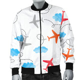 Airplane Cloud Pattern Men Bomber Jacket