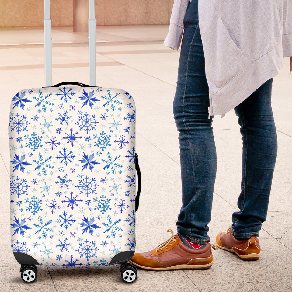 Blue Snowflake Pattern Luggage Covers