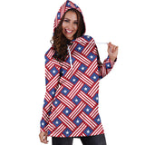 USA Star Stripe Pattern Women Hoodie Dress