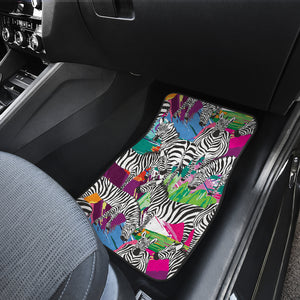Zebra Colorful Pattern Front and Back Car Mats