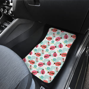 Ladybug Pattern Print Design 03 Front and Back Car Mats