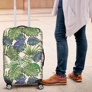 Green Blue Chameleon Lizard Leaves Pattern Luggage Covers