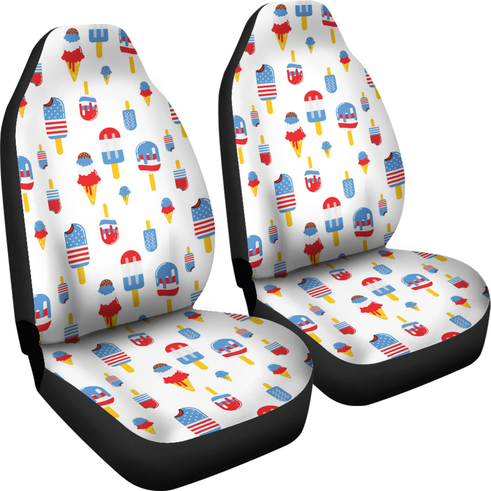 Ice Cream USA Theme Pattern Universal Fit Car Seat Covers