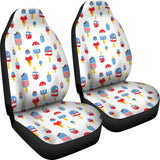 Ice Cream USA Theme Pattern Universal Fit Car Seat Covers