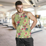 Japanese Crane Green Theme Pattern Men Tank Top