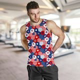 USA Star Hexagon Pattern Men Tank Top